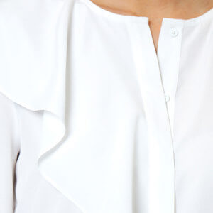 French Connection Crepe Asymmetrical Frill Shirt